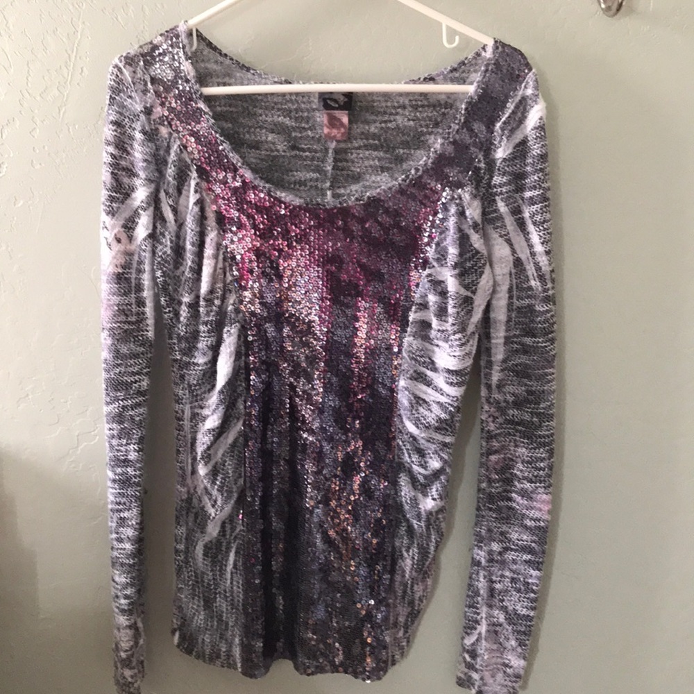 Light, sparkly long sleeve top from Buckle